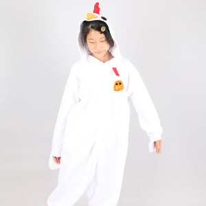 (ch기모동물잠옷) 하얀닭 L size [겨울용동물잠옷/닭잠옷]