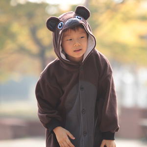 ★한정 할인 키즈 동물잠옷(기모)- 갈색곰 120 size