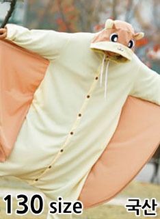 키즈동물잠옷(긴팔단추)날다람쥐 130 size [동물잠옷/날다람쥐잠옷/다람쥐잠옷]